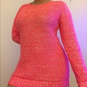 NEON PINK KNIT SWEATER (M)